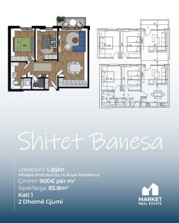 Banese ne Shitje 83.8m2 ne Lipjan