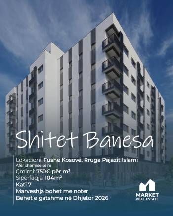 Banesa ne Shitje 104m2 ne Fushe Kosove