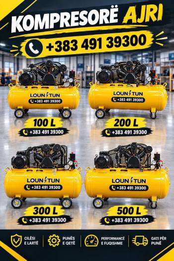 Kompresor Ajri 100–500L për Punëtori